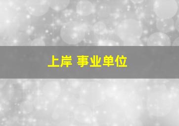 上岸 事业单位